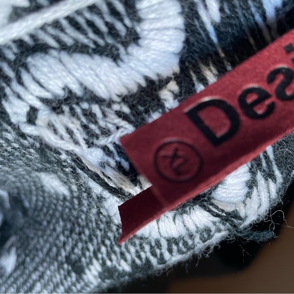 Desigual houndstooth shawl collar zip up sweater size XL. - Picture 7 of 8